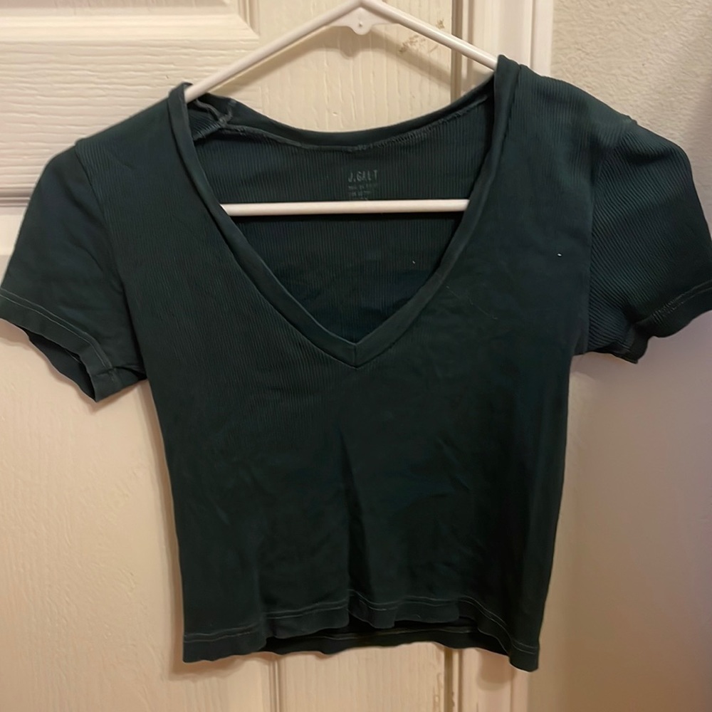 Brandy Melville / john galt dark green v neck shirt